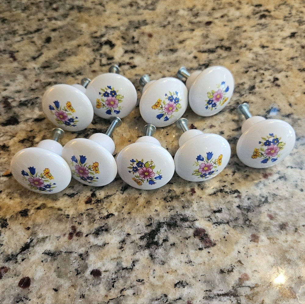 Floral Ceramic Drawer Knobs